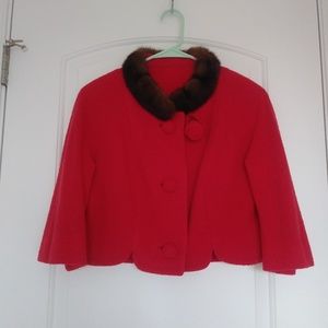 Vintage mink neck 3/4 sleeves coat S